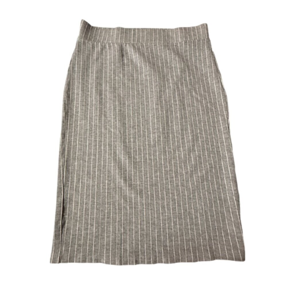 Baccini Gray White Striped Pencil Skirt Size L - Picture 5 of 10